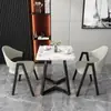 Mesa y sillas de reunión de estilo nórdico, moda italiana, lujo ligero; mesa de recepción y negociación de negocios de alta gama, mesa de ocio para patio