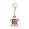 Llavero Creativo y Lindo de Tortuga con Incrustaciones de Diamantes para Coche para Mujeres, Llavero con Colgante de Animal Temático del Océano, Regalo