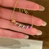 Popular Collar Arcoíris Sonrisa de Xiaohongshu para Mujer, Lujo Ligero, Sensación de Alta Gama, Colgante Único, Tendencia de Cadena para Clavícula Dopamina de Verano