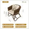 Cadeira de Rattan Natural Real Indonésia Feita à Mão Estilo Wabi-Sabi para Casa Varanda Lazer Cadeira Individual Hotel Pousada Cadeira de Rattan com Encosto