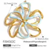 Yuhui Accesorios para Joyería DIY Transfronterizos Colgante de Acero Inoxidable con Flor de Goteo de Aceite Incrustaciones de Pedrería Corazón Chapado en Oro Real Accesorios DIY