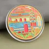 Monedas conmemorativas de ciudades, recuerdos turísticos, monedas coloridas en relieve con paisajes arquitectónicos de Beijing, Shanghái y Nanjing, monedas conmemorativas coleccionables