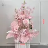 Nuevos arreglos florales de piso para bodas, arreglos florales decorativos para pasarela en T, arreglos florales para pasillo, decoraciones de fondo para escenario de boda, flores artificiales, arreglos florales simulados