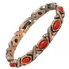 Pulseira Magnética de Turquesa Transfronteiriça Europeia e Americana Cobre Vermelho Antigo Escovado Retro Criativa Pulseira Magnética Liga de Zinco Pulseira de Casal