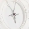 El Nuevo Colgante Estrella de Piedra Más Vendido de Amazon Moda Europea y Americana Amor Infinito Popular Collar con Colgante de Corazón y Cruz