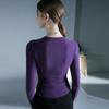 Estilo ocidental V-neck cor sólida top mulheres irregular hem design camisa inferior inverno Nova plissada slim T-shirt