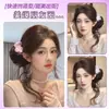 Moño Peluca con Lujoso Diseño de Princesa, Cabello Humano Realista, Bigote de Dragón, Pinza de Garra de Pluma de Pollo, Herramienta de Peinado, Accesorio para el Cabello de Alta Gama