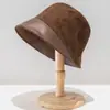 Sombrero de Pescador Estilo Americano de Gamuza Sintética para Otoño e Invierno, Unisex, Felpa, Cálido, Elegante Sombrero de Otoño e Invierno, Retro