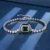 2025 Zhuangshengsheng Joyería Retro Europea y Americana Tesoro de Color Artificial Cuadrado Elegante Pulsera Pulsera para Mujeres 6*8 Mayoreo