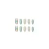 Unhas postiças Blue Star Island estilo nicho, 30 peças, cor nude, design de estrela curta, valorizam o tom de pele, unhas postiças nude