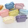 Bolsa de maquillaje con volantes estilo coreano, bolsa de almacenamiento simple de nailon impermeable, bolsa de almacenamiento multifuncional de gran capacidad para papelería, estuche para lápices