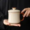 Taza de Té de Cerámica Ruyao Taza de Té de Oficina Taza Personal de Cerámica de Alta Gama con Tapa Taza Mug