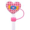 Nueva Tapa Creativa de Paja con Forma de Corazón de Dibujos Animados Cubierta Decorativa de Paja de Goma Suave de PVC a Prueba de Polvo Comercio Electrónico Transfronterizo en Stock