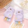 Guantes para niños con hilo de cristal engrosado de otoño e invierno, guantes para el frío con forro polar y dedos expuestos para estudiantes, fabricantes al por mayor