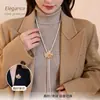 Collar de doble uso de lujo ligero estilo francés para mujer, cadena larga versátil de alta gama para suéter, accesorio para el cuello de diseño de nicho