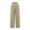 Calça pantalona feminina estilo europeu e americano, novo modelo do início do outono de 2026, calça casual drapeada estilo terno solta reta slim-fit, calça longa de cintura alta