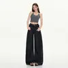 Jeans Rectos para Mujer de Otoño 2026 Transfronterizos con Doble Cintura de Encaje, Color Original, Vintage, de Tiro Alto, Caídos, Pantalones de Corte Curvo