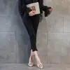 Medias Pantuflas de Tacón Alto Puntiagudas con Pedrería para Mujer 2025 Verano Nuevo Estilo Fiesta Tacones Altos Punta Semi-Cubierta Sandalias Cómodas de Tacón Medio