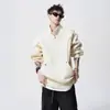 Sudadera con media cremallera y cuello alto para hombre, Nueva moda americana Primavera y Otoño, Sin capucha, Sudadera interior holgada atractiva para adolescentes