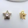 Chapado en Cobre Color 18K Conservación Micro Circonita Estrella de Cinco Puntas Collar de Cuentas de Múltiples Pasadas Accesorios de Joyería DIY Material de Cuentas de Cristal