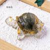 Cross-border cristal natural cascalho epóxi tartaruga peixes tanque decoração ametista artesanato desktop decoração interior