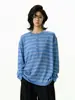 Suéter de Tricô Versátil Outono Feminino Listrado Color Block Estilo Coreano Gola Henley Solto Macio Listrado Novo Top