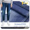 Primavera e verão algodão poliéster sarja denim tecido 10x10TC fio branco denim lavagem água Jeans tecido de roupas