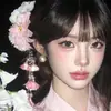 Nuevo Pasador de Pelo con Borla de Flor de Peonía Rosa Estilo Chino, Pin Lateral de Flor Artificial Ultra-Fairy, Accesorio para el Cabello Estilo Antiguo Hanfu Qipao