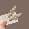 Presilha de cabelo vintage estilo francês com pérolas para mulheres, presilha requintada para franja lateral, acessório de cabelo elegante e bonito tipo bico de pato, compacto