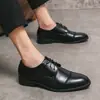 Zapatos para Hombre Amazon Transfronterizos Tallas Grandes Zapatos Derby Oficina Vestir Negocios Zapatos de Cuero Moda para Hombre Banquete Zapatos de Boda Hombre