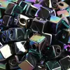 Accesorios para Joyería DIY de Cuentas Transfronterizos Cubo Cuadrado de Acrílico con Agujero Lateral Cuentas Sueltas para DIY Bisutería Pequeños Accesorios Venta al por Mayor