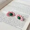 ¡Aretes de flor de begonia en polvo verde! Nuevos Pendientes Chinos Accesorios Exquisitos Pendientes de Hada para Mujer