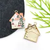 12 Pingentes de Casa de Cogumelo Borboleta Colorida com Gotejamento de Óleo Pacote de Material para Chaveiro DIY Colar Acessórios de Joia