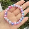 Pulseira Infantil Fofa com Contas Coloridas e Pérolas em Degradê, Pulseira Colorida de Pérolas Plásticas para Meninas, Best-seller Transfronteiriço