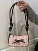 Bolso de Hombro Cruzado para Mujer Estilo Coreano de Gasa Burbuja Dulce con Lazo, Bolso de Hombro Cruzado de Alto Gama con Bloqueo de Color Negro y Rosa, Bolso para el Trabajo