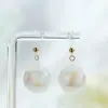 Pendientes de Perla de Sirena Coloridos de Moda y Tendencia Exquisitos Versátiles de Diseño Simple Pendientes Largos de Perla de Gama Alta