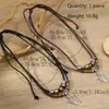 Collar de Moda Retro Europeo y Americano de Venta Caliente Transfronterizo Tejido a Mano Aleación Flecha Hilo de Cera de Cuero Cuentas de Madera Collar de Doble Capa