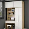 Nova Mesa de Estudo Infantil Estilo Chinês com Armário Integrado, Mesa para Computador com Combinação de Guarda-Roupa e Estante