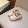 Nuevos Zapatos de Cuero para Niña Primavera/Otoño Estilo Coreano Niña Pequeña Moño Moda Zapatos de Princesa Suela Suave Color Sólido Zapatos Individuales