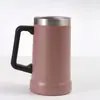 Taza de Cerveza de 24 oz Acero Inoxidable 304 Taza de Doble Pared con Aislamiento al Vacío Gran Capacidad Portátil para Oficina con Asa