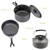Amazon Más Vendido Set de Tetera Pequeña Mejorado Set de Ollas de Tres Piezas Vajilla de Camping Utensilios de Cocina Portátiles para Exteriores Tetera Nuevo Estilo