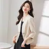 Jaqueta de terno elegante estilo curto, mangas de sete pontos, novo estilo de verão, estilo nacional chinês, camisa slim fit para pessoas petites