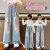 Conjunto de Ropa de Verano para Niñas 2026 Nuevo Estilo Niños Elegante Camiseta de Manga Corta Verano Niña Graffiti Pantalones Anchos Finos