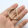 Anillo de conexión de correa de hebilla en D de aleación chapada para colgar, accesorio de bolsa, hebilla de anillo, hebilla de bolsa semicircular, bandolera, hebilla de dos lados
