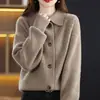 Nuevo Suéter de Invierno para Mujer con Cuello Clásico Elegante, Suéter de Punto de Color Sólido, Camisa Base Interior a la Moda