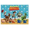 Telón de fondo de Toy Story de Dibujos Animados Suministros de Decoración para Fiesta de Cumpleaños Infantil Montaje de Escena Pancarta de Cumpleaños