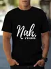 Algodão Nova Estampa de Letra de Fone de Ouvido Gola Redonda Manga Curta Camiseta Masculina Camiseta Gráfica Streetwear