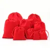Bolsas de terciopelo con cordón personalizadas, Bolsas de terciopelo a prueba de polvo para almacenamiento de regalos de joyería, Bolsas pequeñas de terciopelo con cordón
