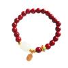 Pulsera de arena de oro púrpura con cinabrio de imitación para mujer y hombre, colgante de la suerte, regalo de este año de vida, pulsera sencilla, suministro en vivo