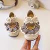 Zapatos de Princesa con Lazo para Niñas 2026 Primavera y Otoño Nueva Moda Infantil de Piel con Cordones y Encaje